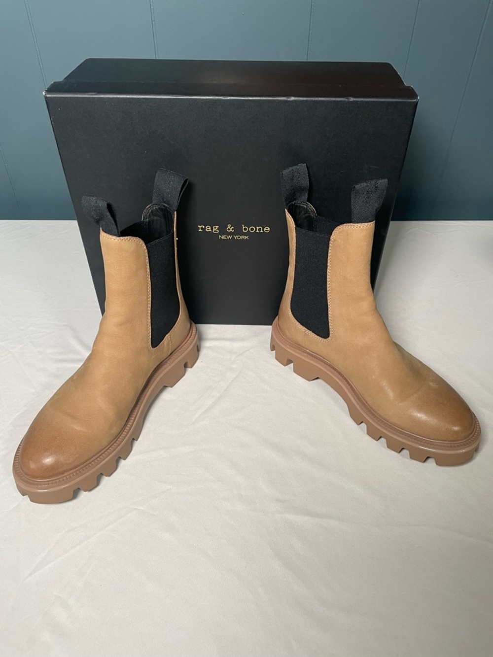 Rag & Bone Quest Chelsea Boots Camel Tan Women’s EU 37.5/US 7.5 - NEW w/ Box - Picture 2 of 10